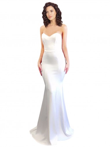 Buy Sweetheart Strapless High Neck Long Crepe Prom Dress