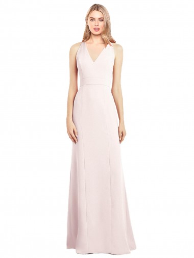 Buy V-Neck Keyhole Back Crepe Trumpet Prom Dress