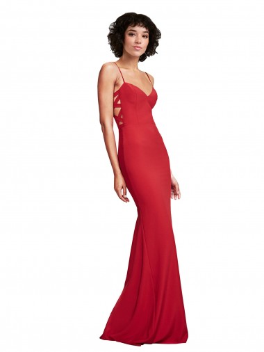 Buy Spaghetti Strap Slip Neckline Crepe Prom Dress