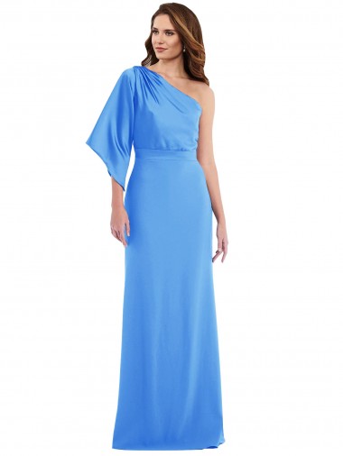 Buy One Shoulder Bell Sleeves Trumpet Prom Dress
