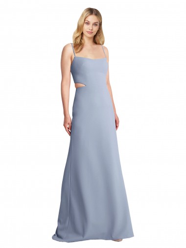 Buy Feminine Scoop Neckline Long Crepe Slip Prom Dress 